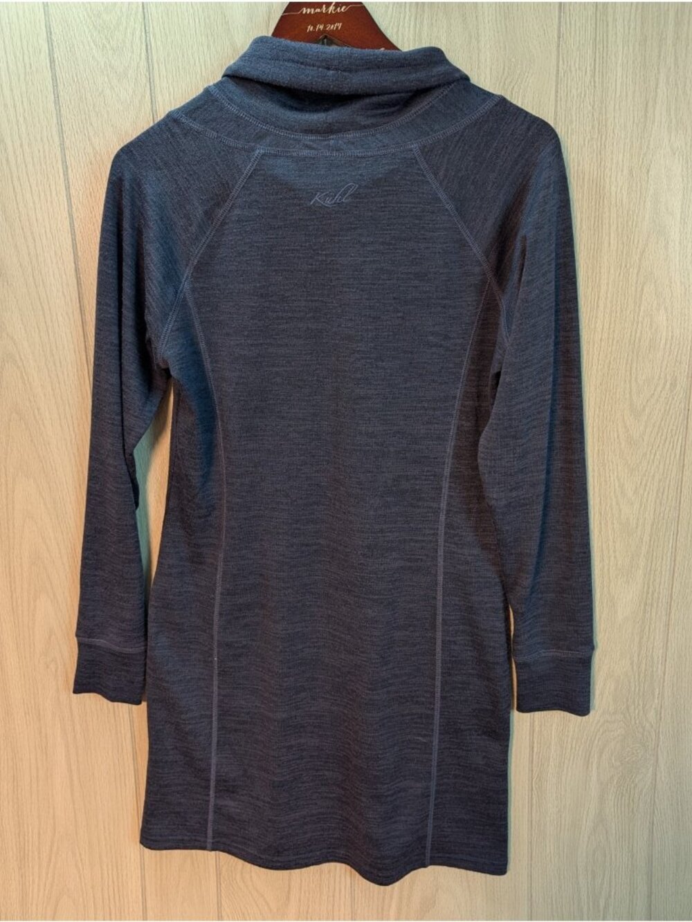 Kuhl Women's Helix Dress Stretch Knit Casual Hooded Active Dress Heather Blue N - Picture 4 of 9
